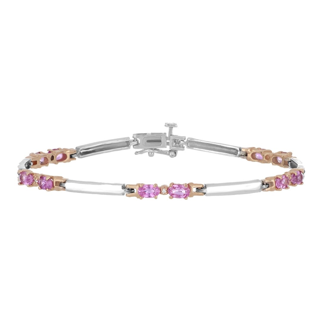 Pink Sapphire Bracelet (Pink Sapphire 3.2 cts. White Diamond 0.04 cts.) Not Net