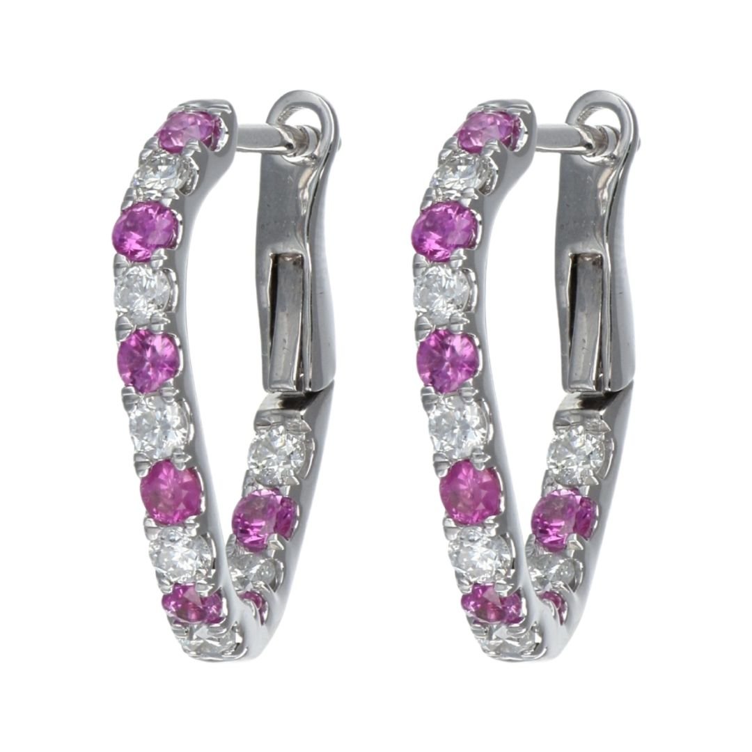Buy Pink Sapphire Earrings (Pink Sapphire 0.73 cts. White Diamond 0.56 cts.) at Kay's Fine Jewelry