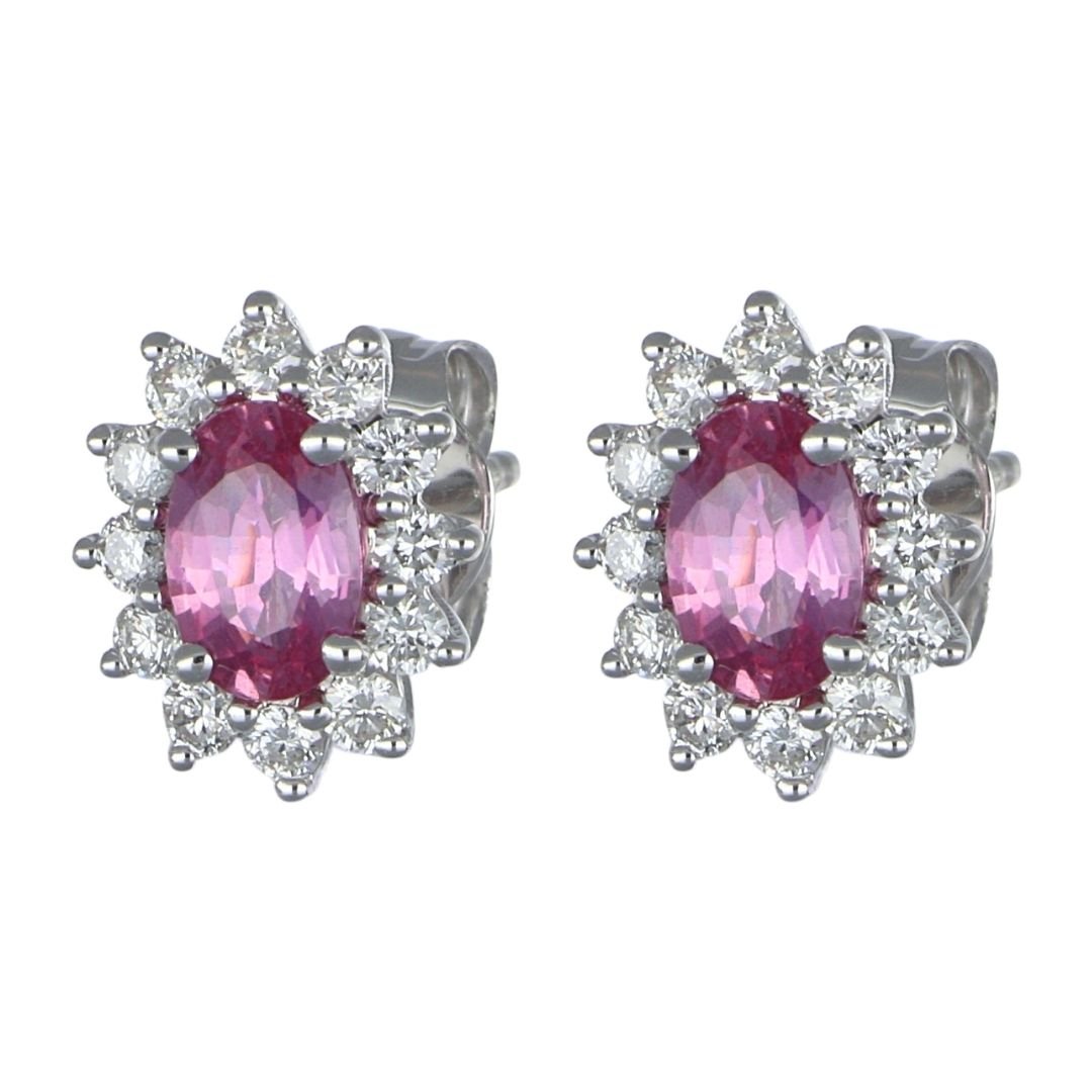 Buy Pink Sapphire Earrings (Pink Sapphire 1 cts. White Diamond 0.44 cts.) at Kay's Fine Jewelry