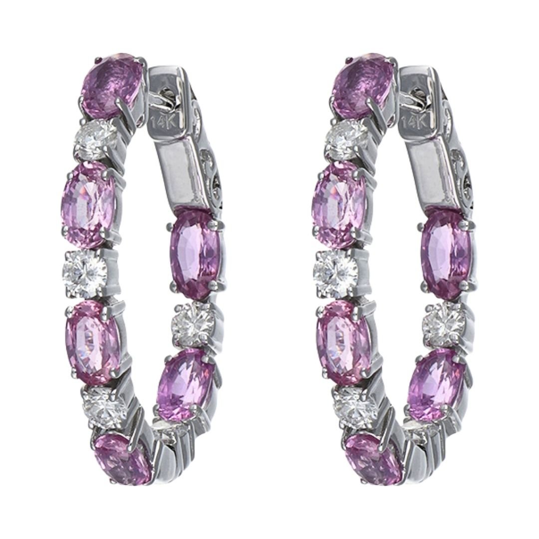Buy Pink Sapphire Earrings (Pink Sapphire 4.03 cts. White Diamond 0.65 cts.) at Kay's Fine Jewelry