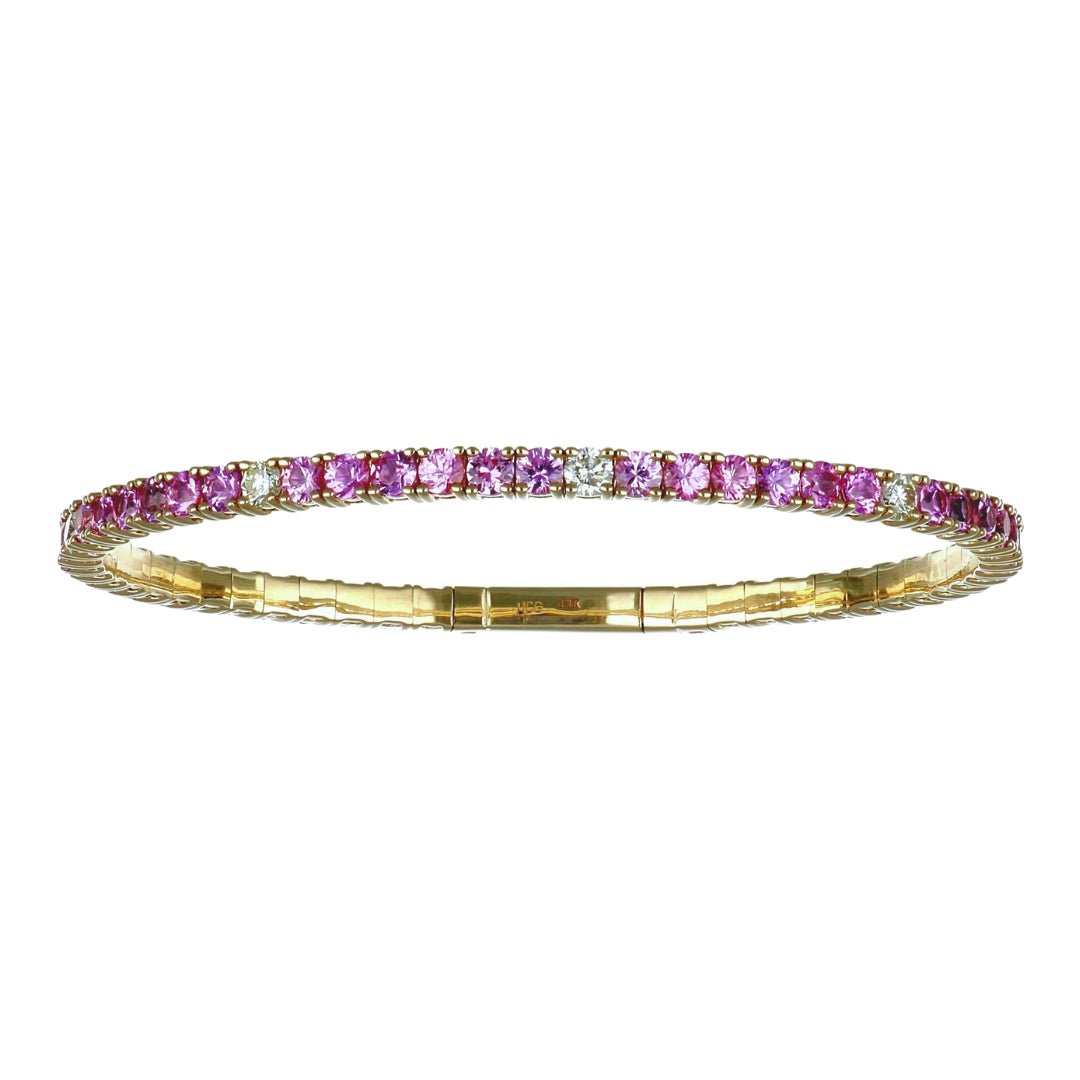 Buy Pink Sapphire Fexi Bangle (Pink Sapphire 6.17 cts. White Diamond 0.96 cts.) at Kay's Fine Jewelry