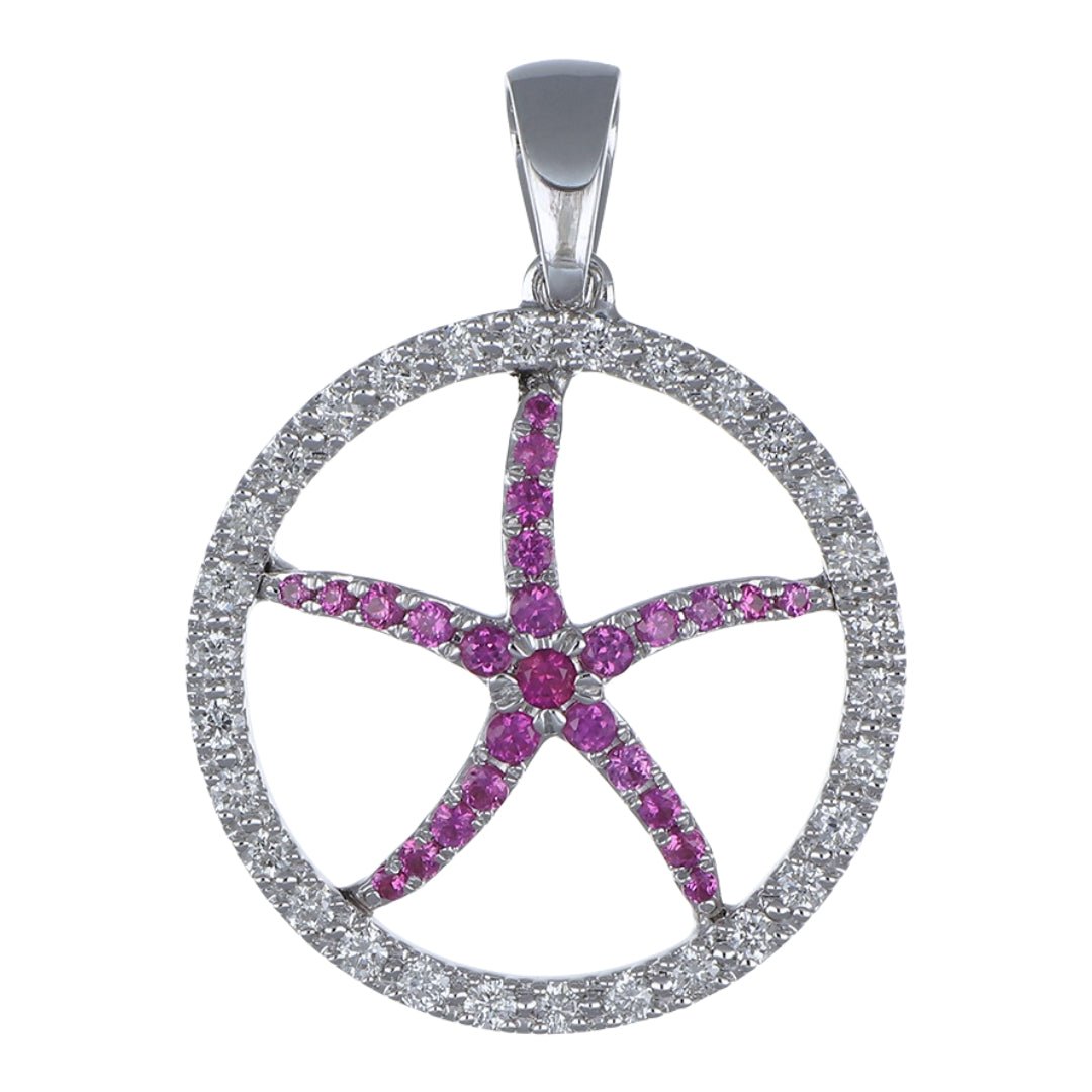 Buy Pink Sapphire Pendant (Pink Sapphire 0.27 cts. White Diamond 0.3 cts) at Kay's Fine Jewelry