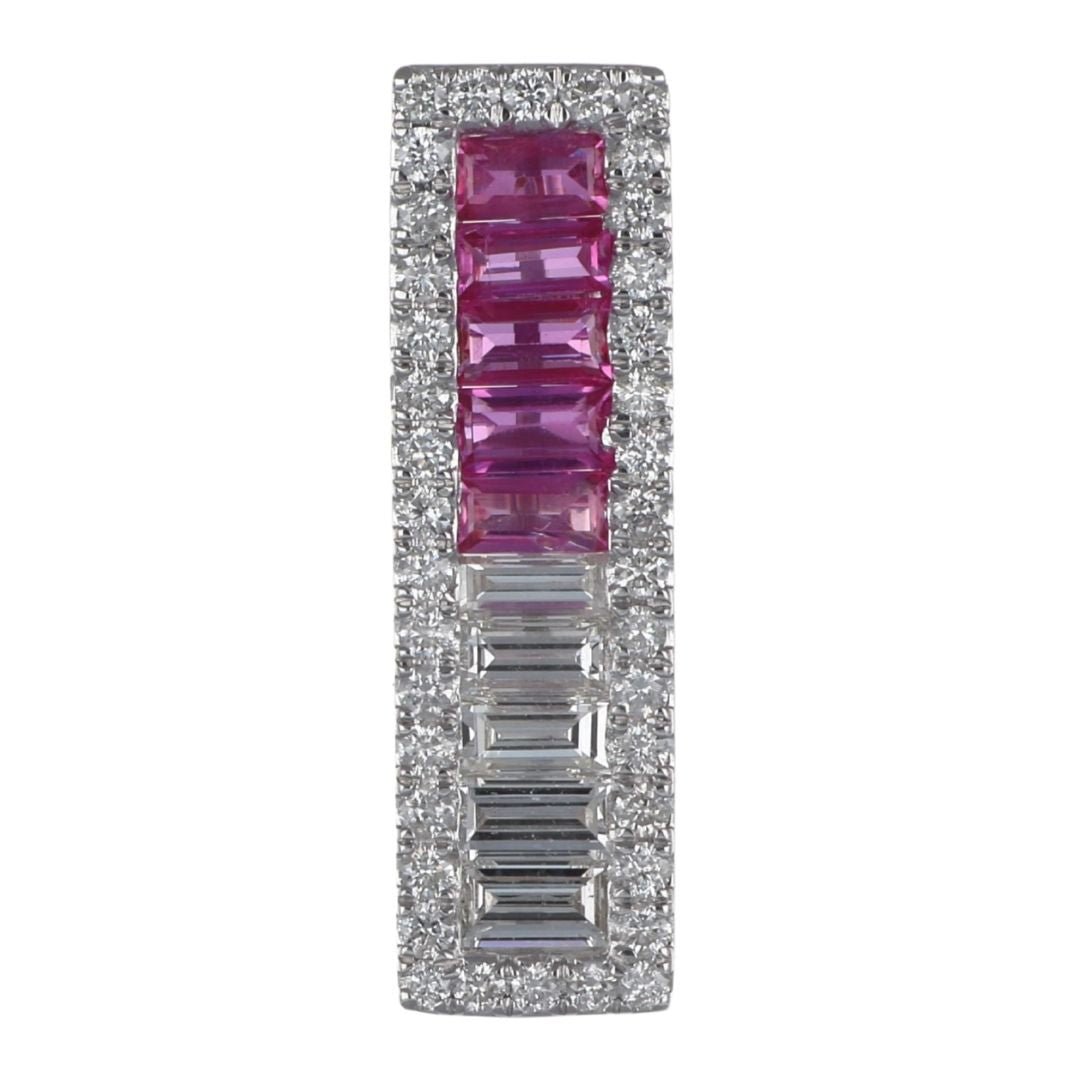 Buy Pink Sapphire Pendant (Pink Sapphire 0.83 cts. Baguette White Diamond 0.49 cts. White Diamond 0.38 cts.) at Kay's Fine Jewelry
