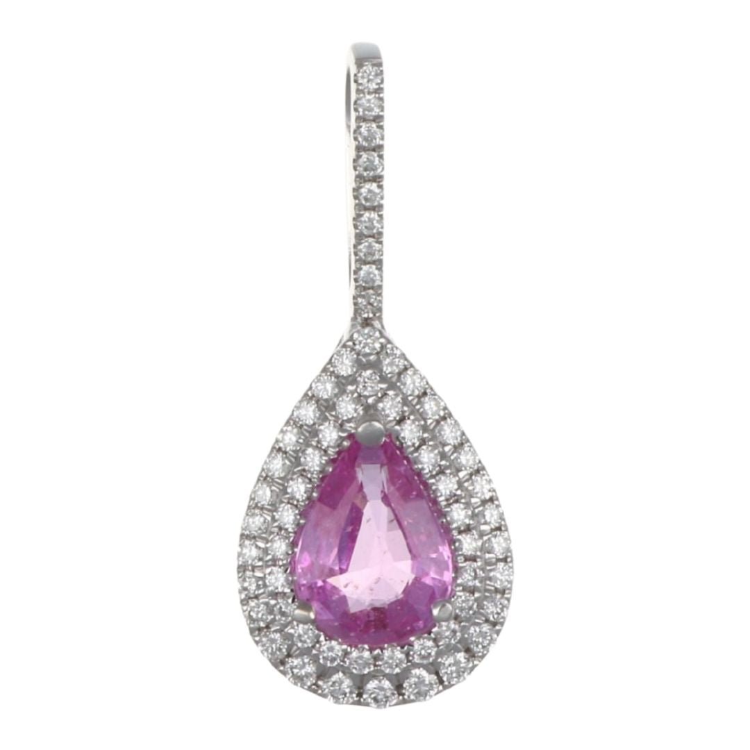Buy Pink Sapphire Pendant (Pink Sapphire 0.9 cts. White Diamond 0.18 cts.) at Kay's Fine Jewelry