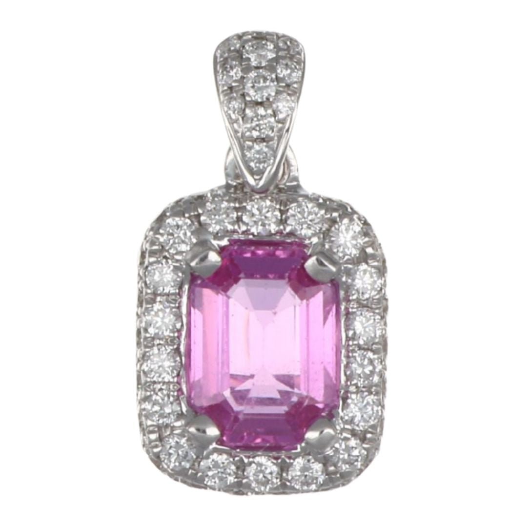 Buy Pink Sapphire Pendant (Pink Sapphire 0.95 cts. White Diamond 0.35 cts.) at Kay's Fine Jewelry