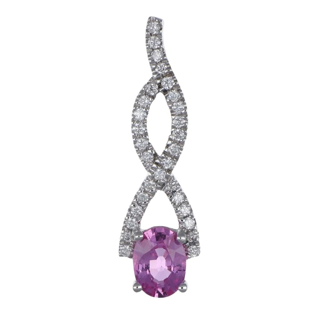 Buy Pink Sapphire Pendant (Pink Sapphire 1 cts. White Diamond 0.21 cts.) at Kay's Fine Jewelry