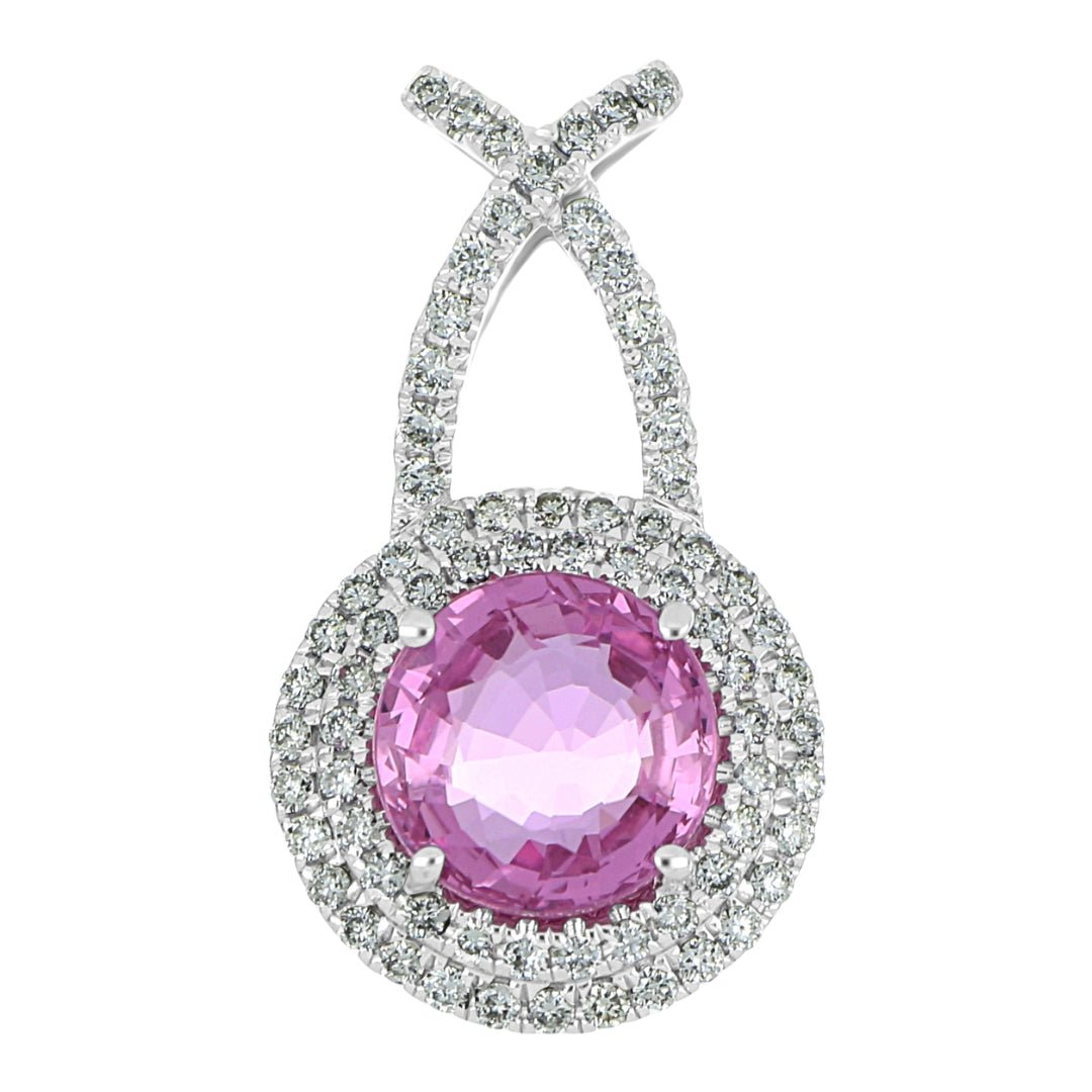 Buy Pink Sapphire Pendant (Pink Sapphire 1.24 cts. White Diamond 0.22 cts.) at Kay's Fine Jewelry