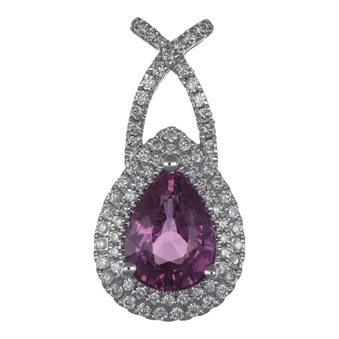 Buy Pink Sapphire Pendant (Pink Sapphire 1.52 cts. White Diamond 0.23 cts.) at Kay's Fine Jewelry