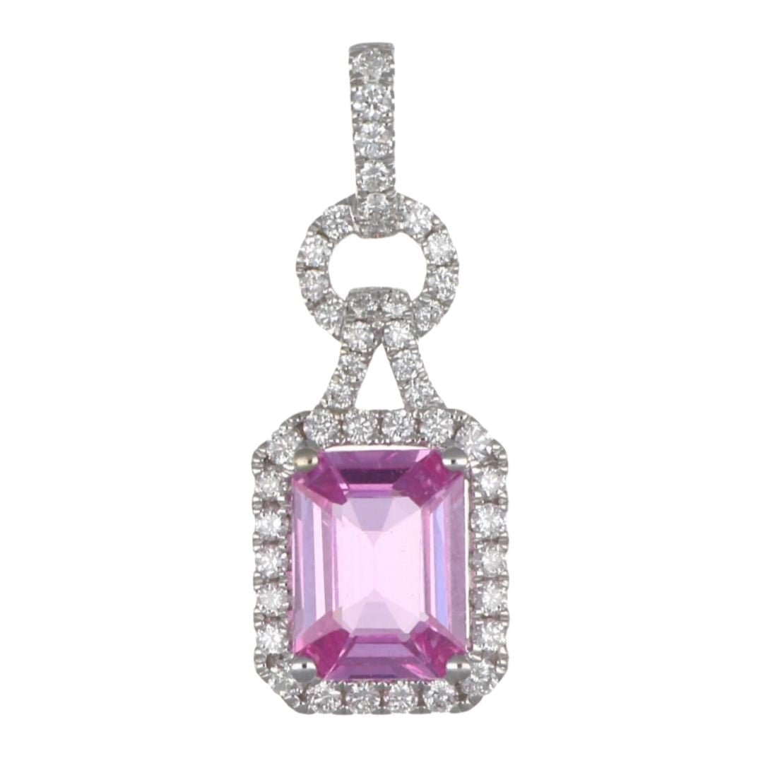 Buy Pink Sapphire Pendant (Pink Sapphire 1.55 cts. White Diamond 0.32 cts.) at Kay's Fine Jewelry