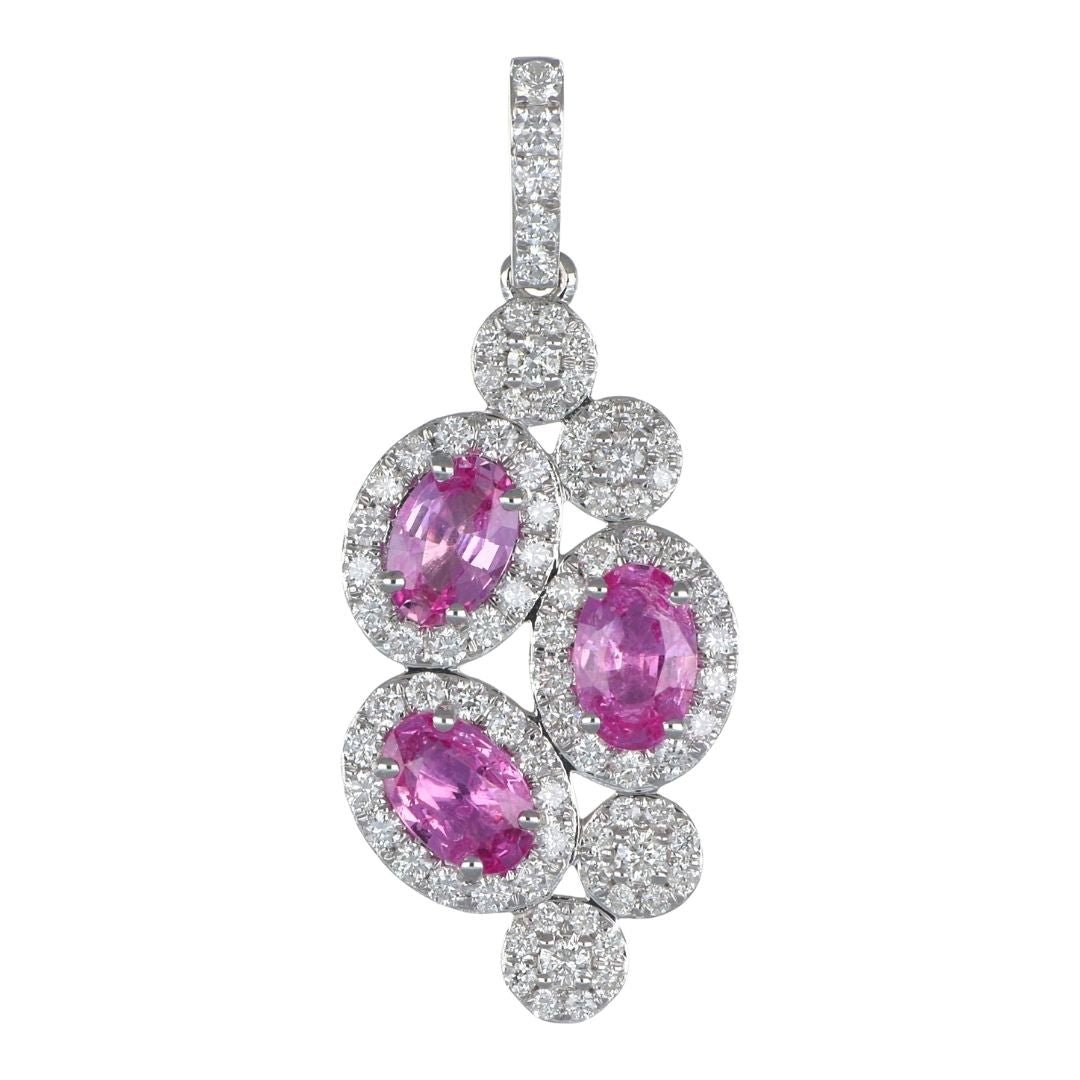 Buy Pink Sapphire Pendant (Pink Sapphire 1.63 cts. White Diamond 0.72 cts.) at Kay's Fine Jewelry