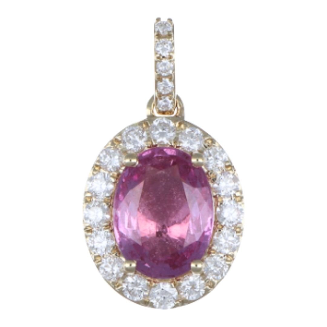 Buy Pink Sapphire Pendant (Pink Sapphire 2.16 cts. White Diamond 0.41 cts. ) at Kay's Fine Jewelry