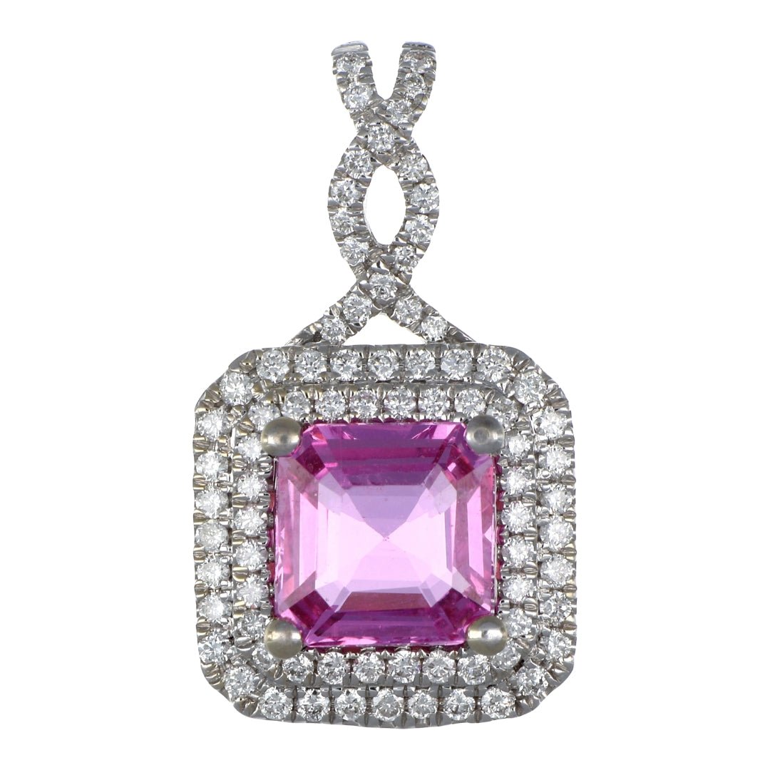 Pink Sapphire Pendant (Pink Sapphire 2.97 cts. White Diamond 0.39 cts.) Not Net