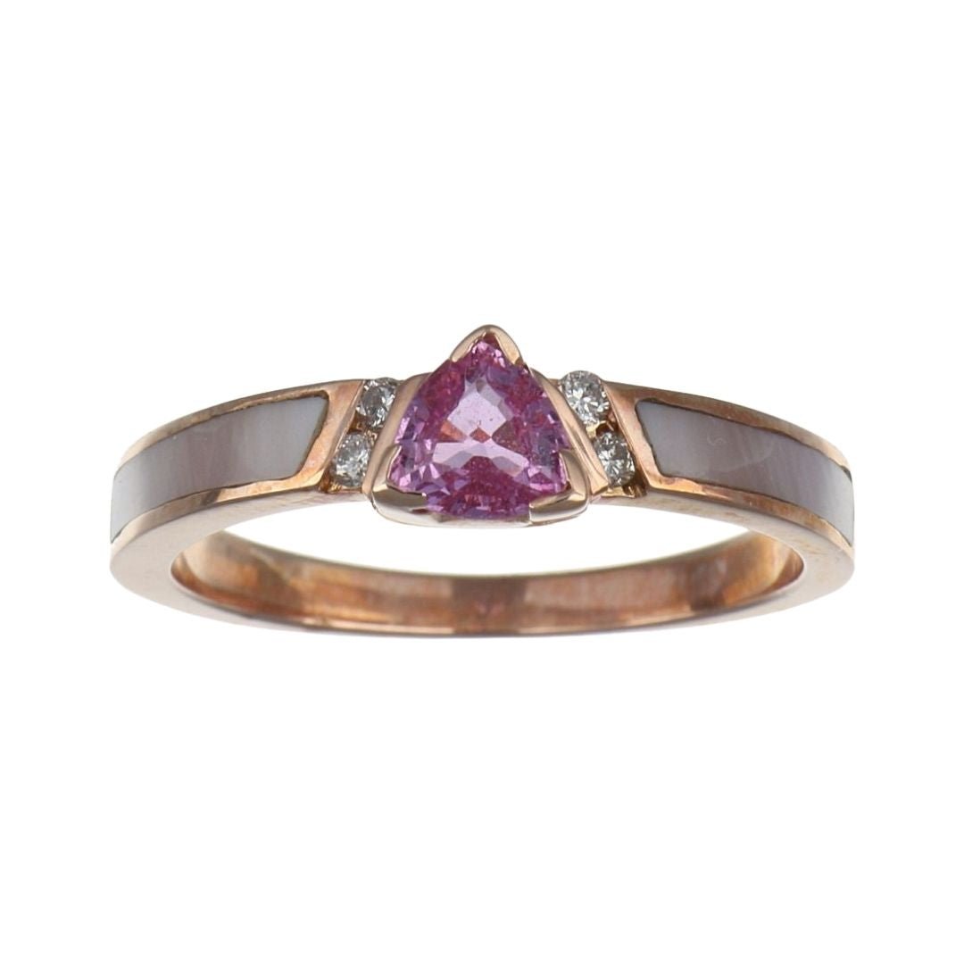 Buy Pink Sapphire Ring (Pink Sapphire 0.46 cts. White Mother of Pearl White Diamond 0.07 cts.) at Kay's Fine Jewelry
