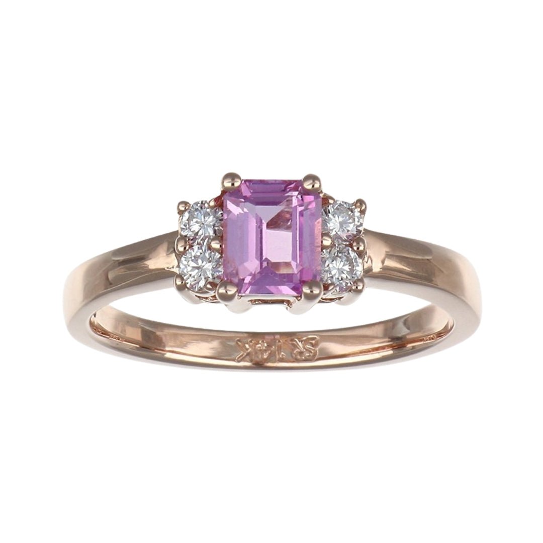 Pink Sapphire Ring (Pink Sapphire 0.78 cts. White Diamond 0.18 cts.) Not Net