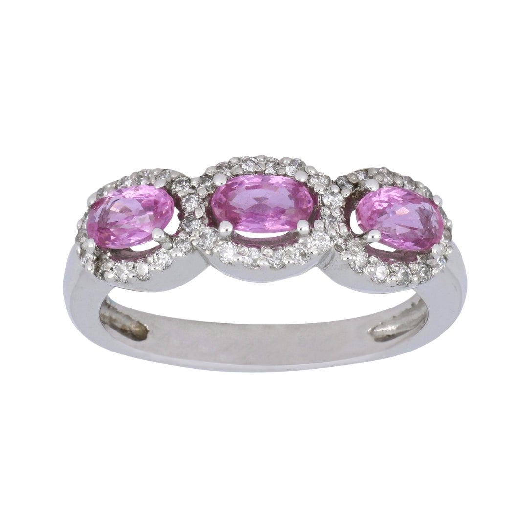 Pink Sapphire Ring (Pink Sapphire 0.96 cts. White Diamond 0.26 cts.) Not Net