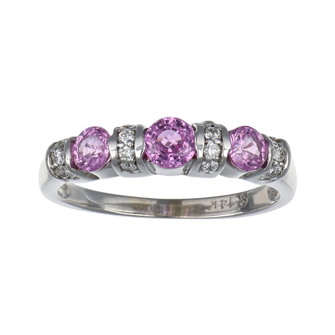 Pink Sapphire Ring (Pink Sapphire 0.98 cts. White Diamond 0.16 cts.) Not Net