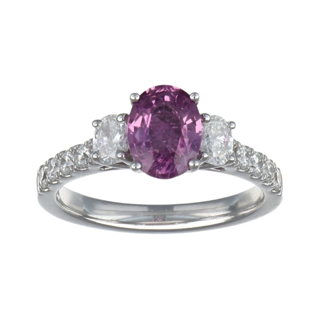 Buy Pink Sapphire Ring (Pink Sapphire 1.42 cts. White Diamond 0.36 cts. White Diamond 0.37 cts.) at Kay's Fine Jewelry