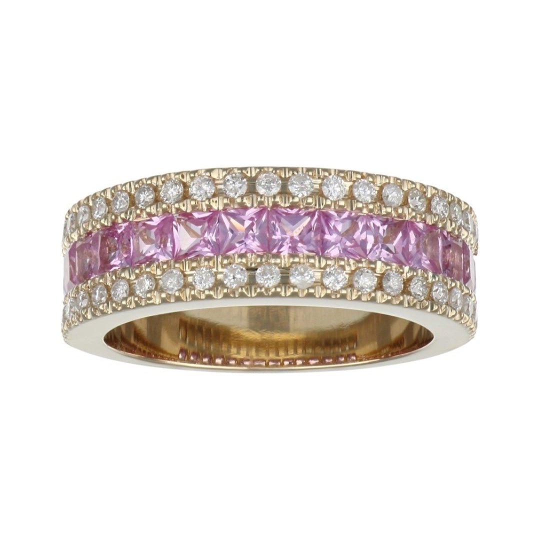 Pink Sapphire Ring (Pink Sapphire 1.84 cts. White Diamond 0.43 cts. ) Not Net