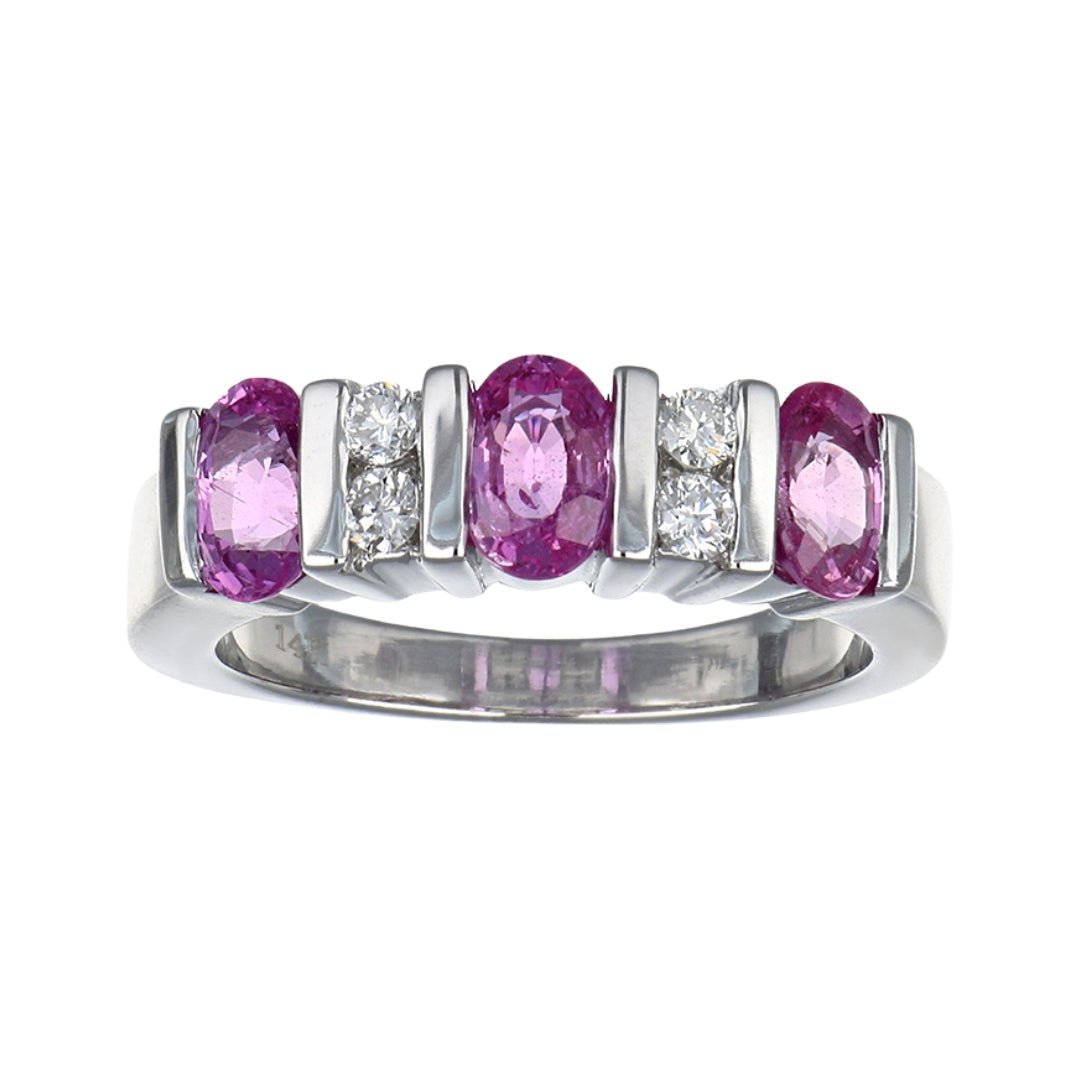 Pink Sapphire Ring (Sapphire 1.99 cts. White Diamond 0.18 cts.) Not Net