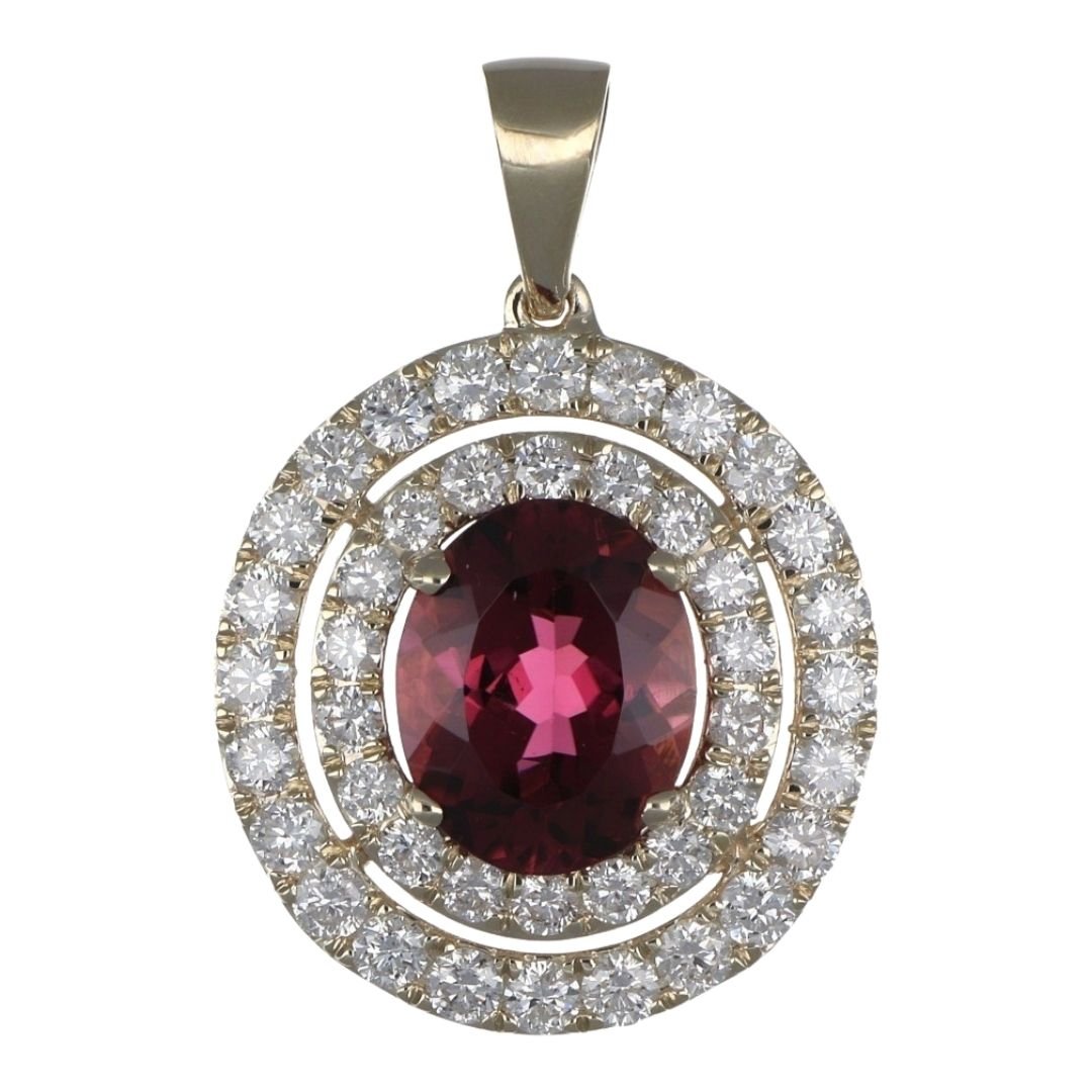 Buy Pink Tourmaline Pendant (Pink Tourmaline 2.18 cts. White Diamond 1.19 cts.) at Kay's Fine Jewelry
