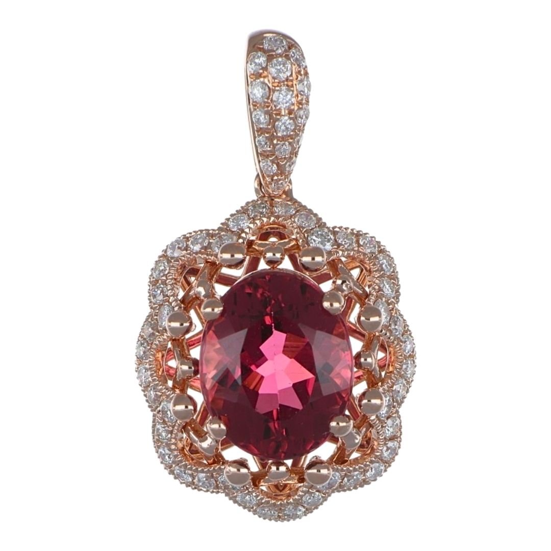 Buy Pink Tourmaline Pendant (Pink Tourmaline 2.76 cts. White Diamond 0.36 cts) at Kay's Fine Jewelry