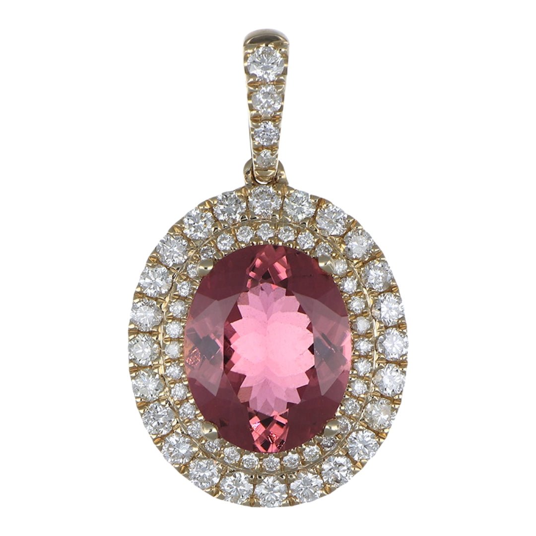 Pink Tourmaline Pendant (Pink Tourmaline 3.03 cts. White Diamond 0.71 cts.) Not Net