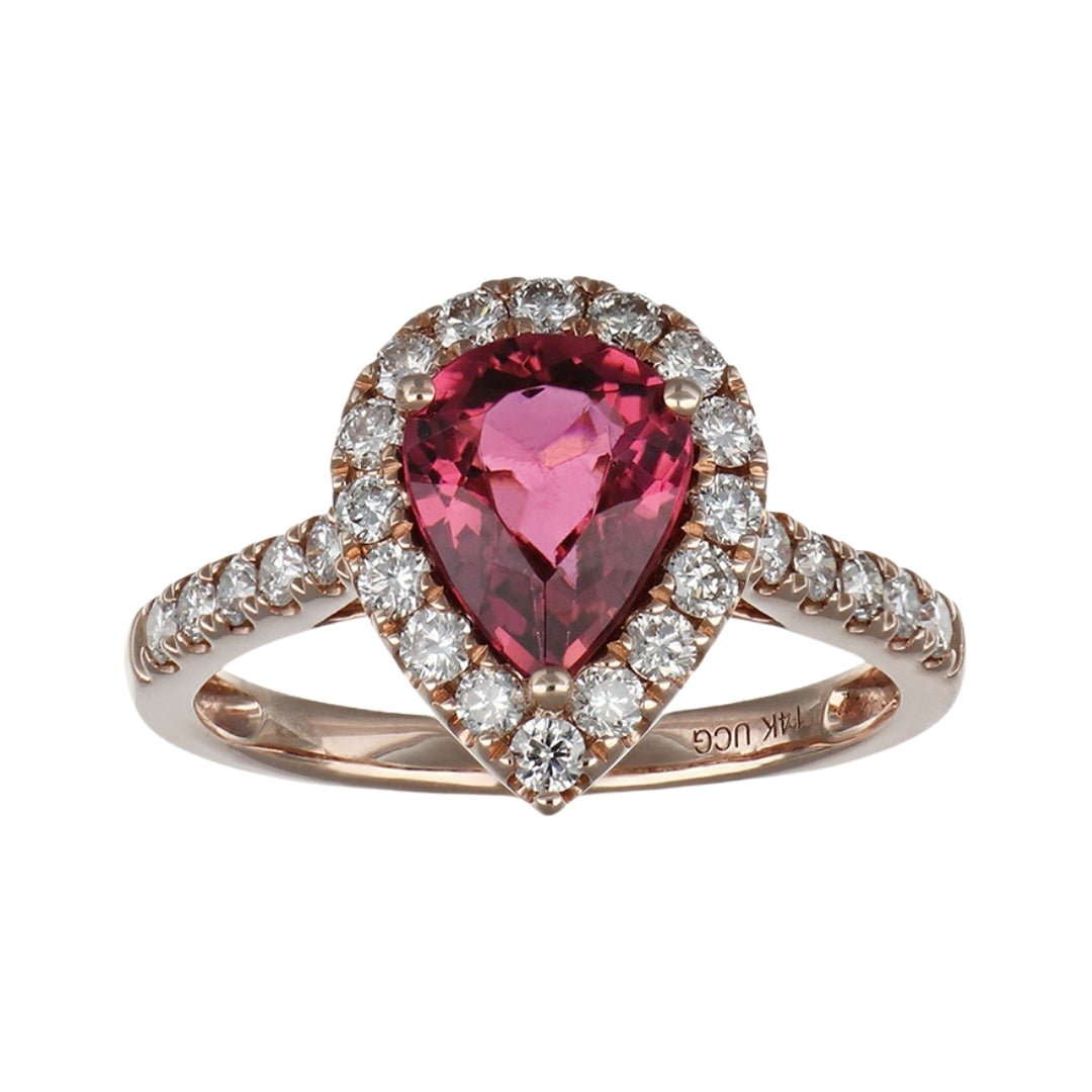 Pink Tourmaline Ring (Pink Tourmaline 1.38 cts. White Diamond 0.63 cts.) Not Net