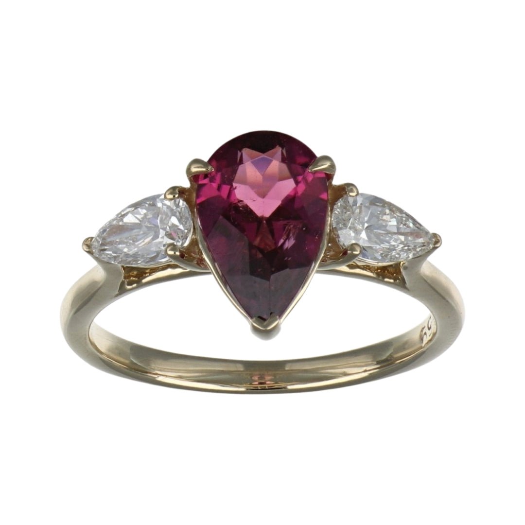 Pink Tourmaline Ring (Pink Tourmaline 1.5 cts. White Diamond 0.6 cts.) Not Net
