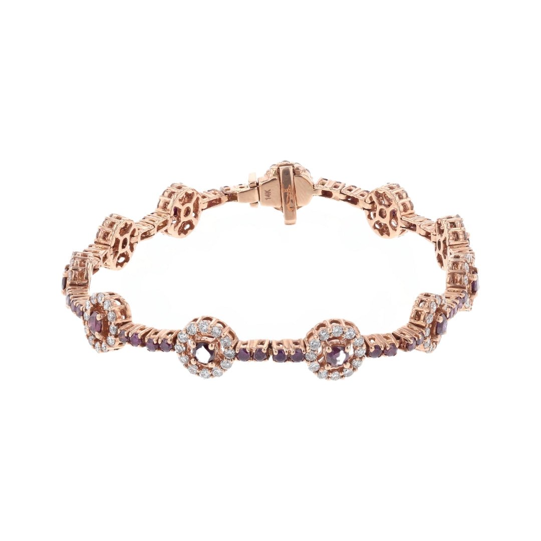 Purple Diamond Bracelet (Purple Diamond 2.26 cts. White Diamond 1.83 cts. ) Not Net