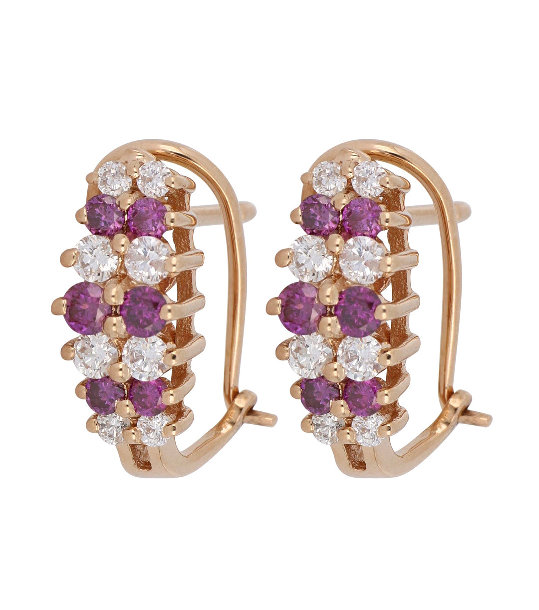 Purple Diamond Earrings (Purple Diamond 0.46 cts. White Diamond 0.51 cts.) Not Net