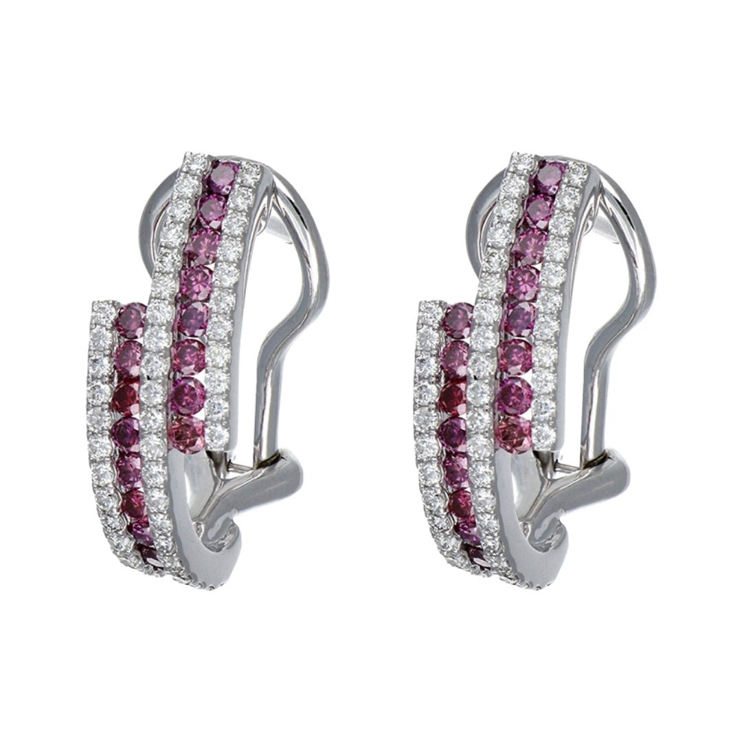 Purple Diamond Earrings (Purple Diamond 0.89 cts. White Diamond 0.75 cts.) Not Net