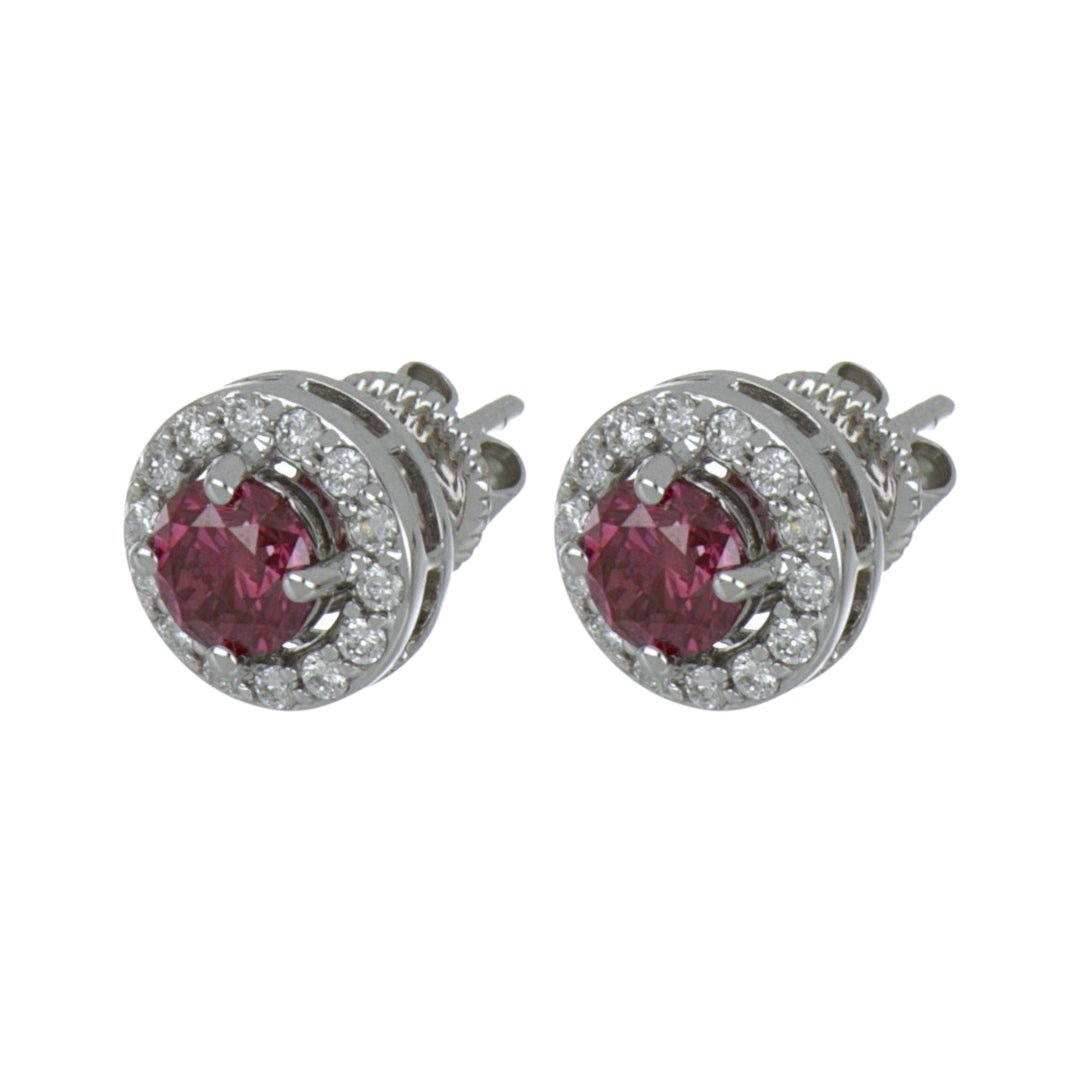 Purple Diamond Earrings (Purple Diamond 0.99 cts. White Diamond 0.28 cts) Not Net