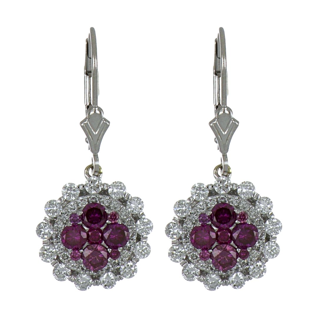 Purple Diamond Earrings (Purple Diamond 1.14 cts. White Diamond 1.32 cts.) Not Net