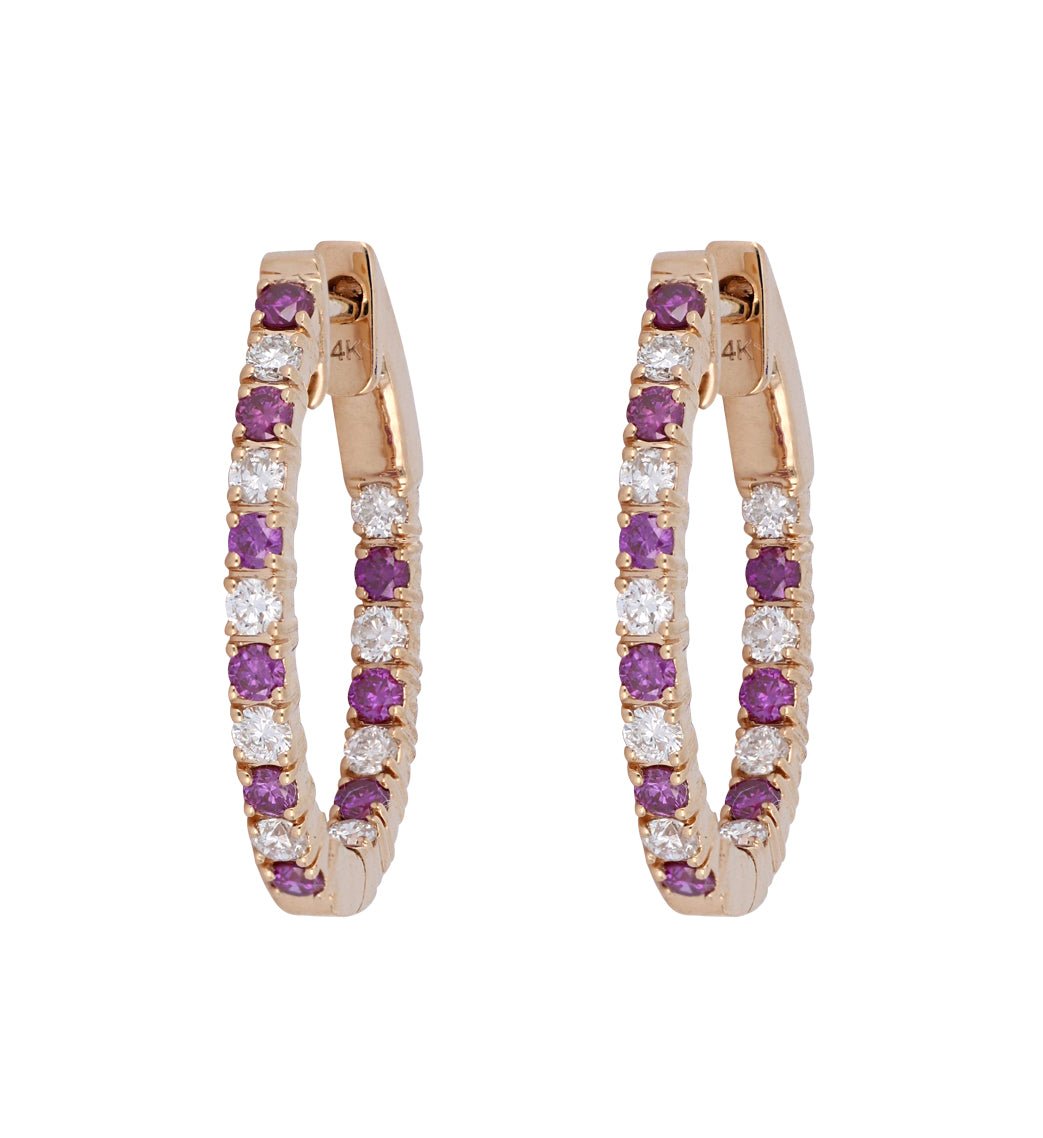 Purple Diamond Ladies Earrings (Purple Diamond 0.48 cts. White Diamond 0.48 cts.) Not Net