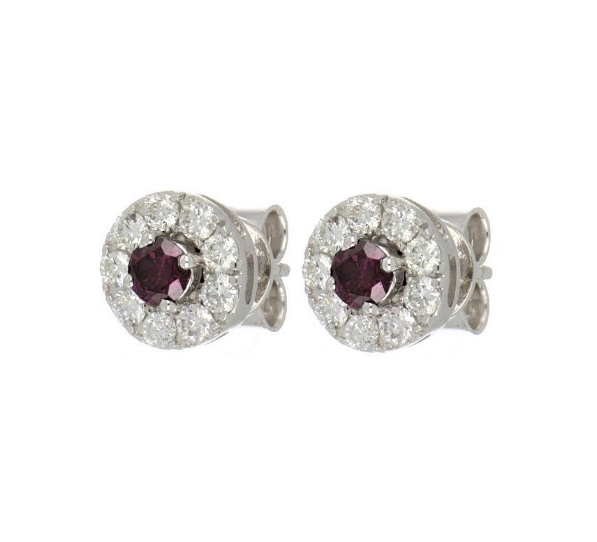 Purple Diamond Ladies Earrings (Purple Diamond 0.61 cts. White Diamond 0.29 cts.) Not Net