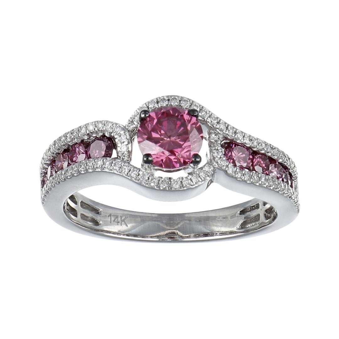 Purple Diamond Ring (Purple Diamond 0.57 cts. Purple Diamond 0.39 cts. White Diamond 0.16 cts.) Not Net