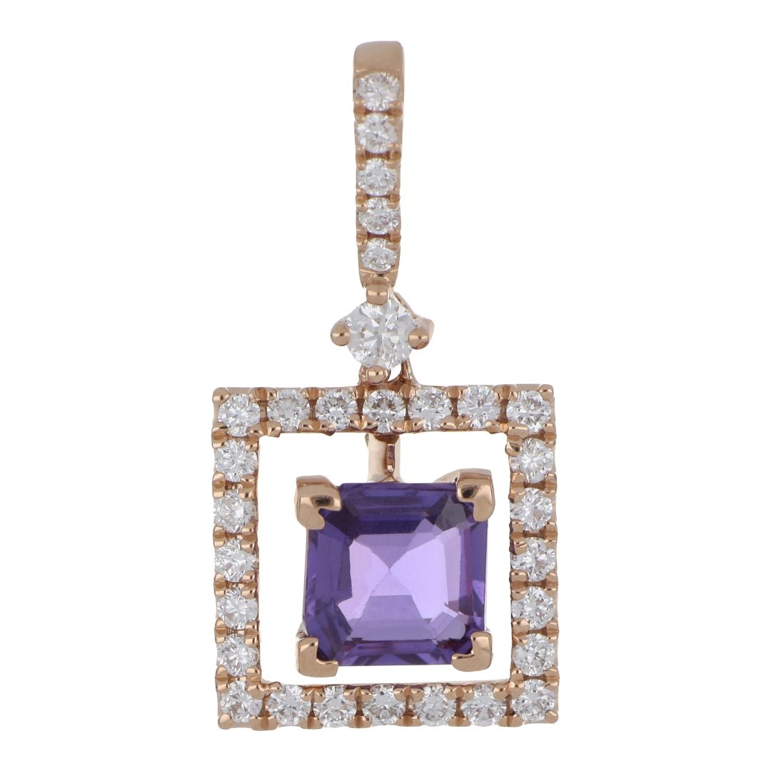 Purple Sapphire Pendant (Purple Sapphire 0.86 cts. White Diamond 0.27 cts.) Not Net
