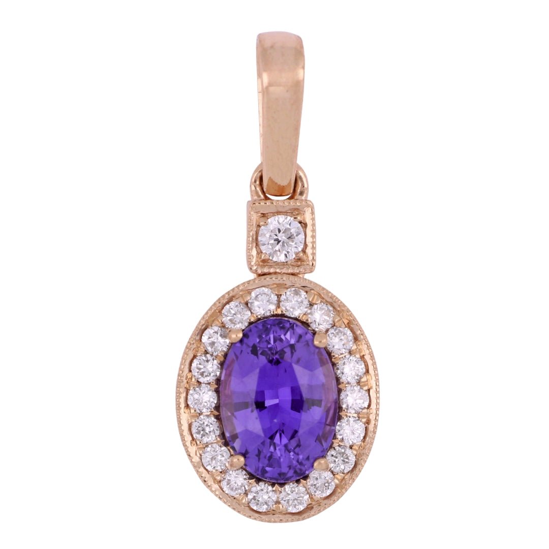 Purple Sapphire Pendant (Purple Sapphire 1.1 cts. White Diamond 0.17 cts.) Not Net