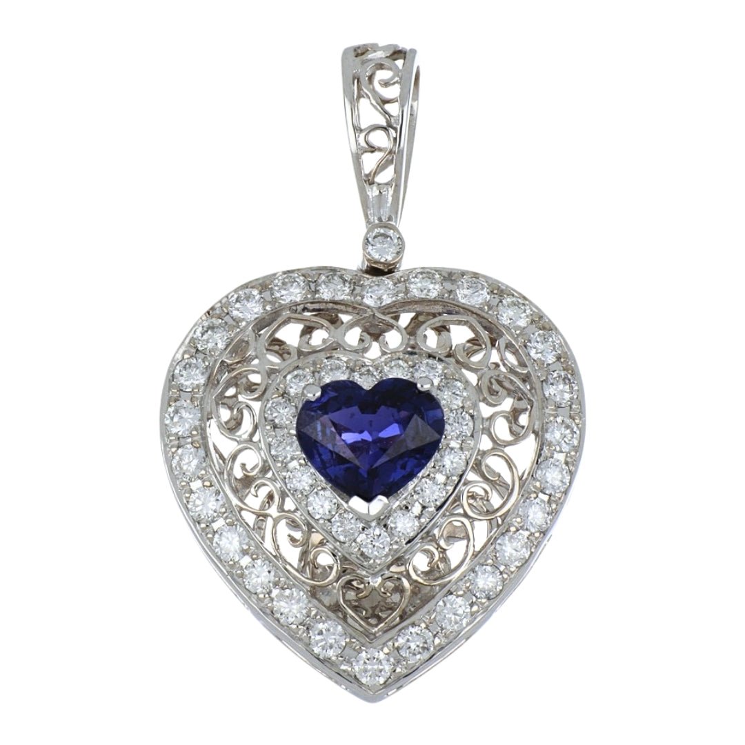Purple Sapphire Pendant (Purple Sapphire 1.14 cts. White Diamond 0.77 cts.) Not Net
