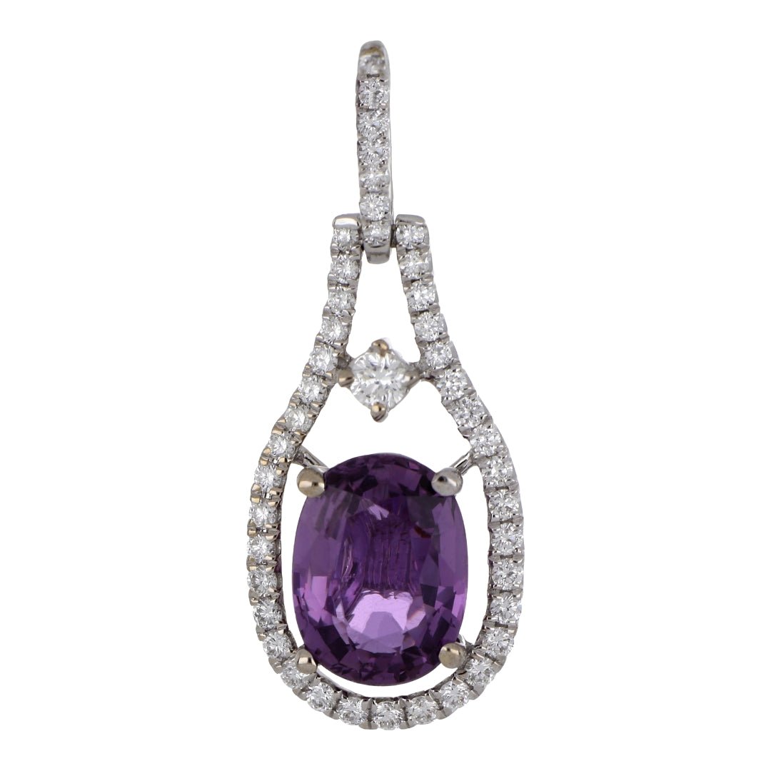 Purple Sapphire Pendant (Purple Sapphire 1.28 cts. White Diamond 0.2 cts.) Not Net