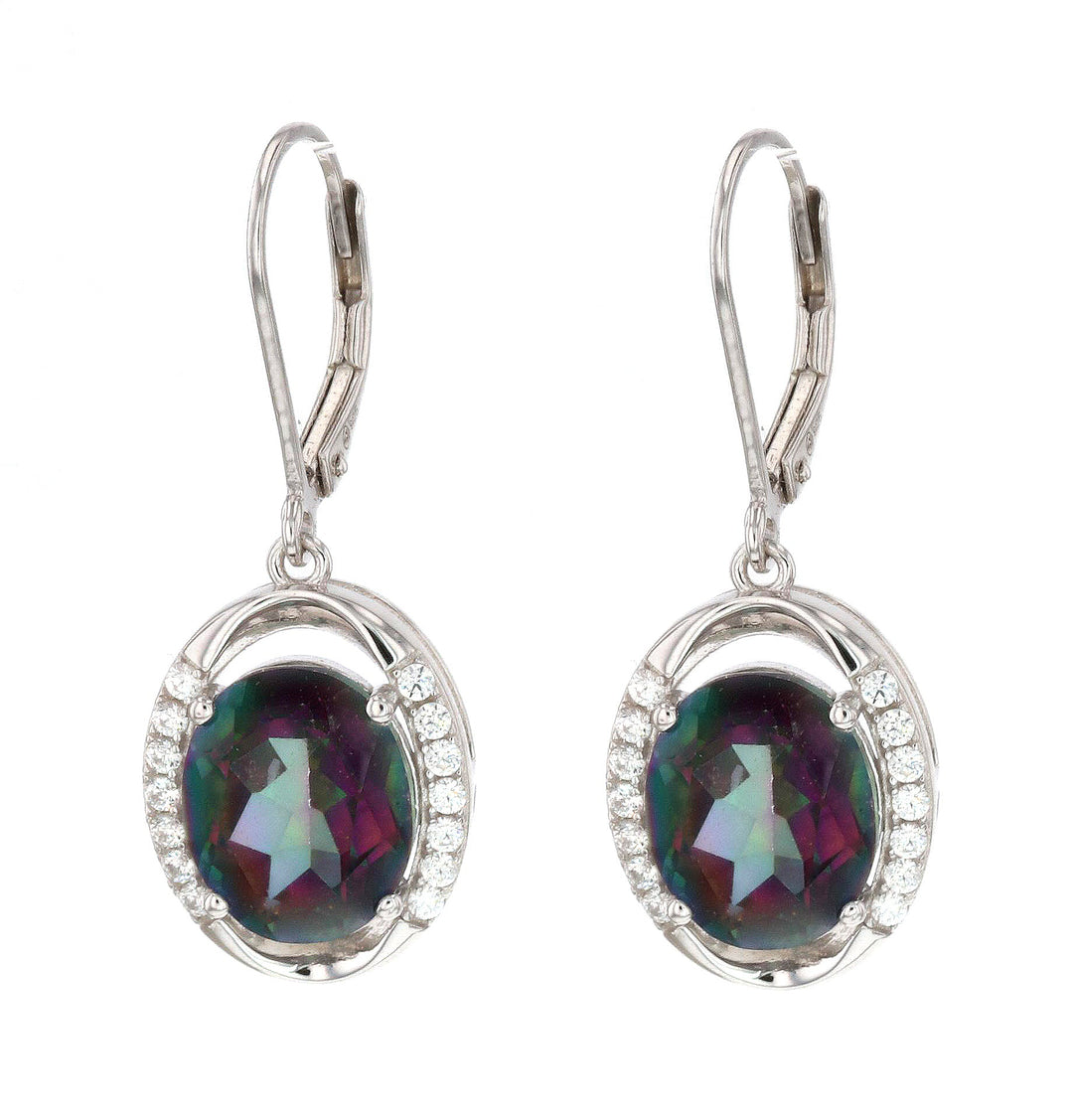 Rainbow Topaz Ladies Earrings (Rainbow Topaz 8.4 cts. Cubic Zirconia)