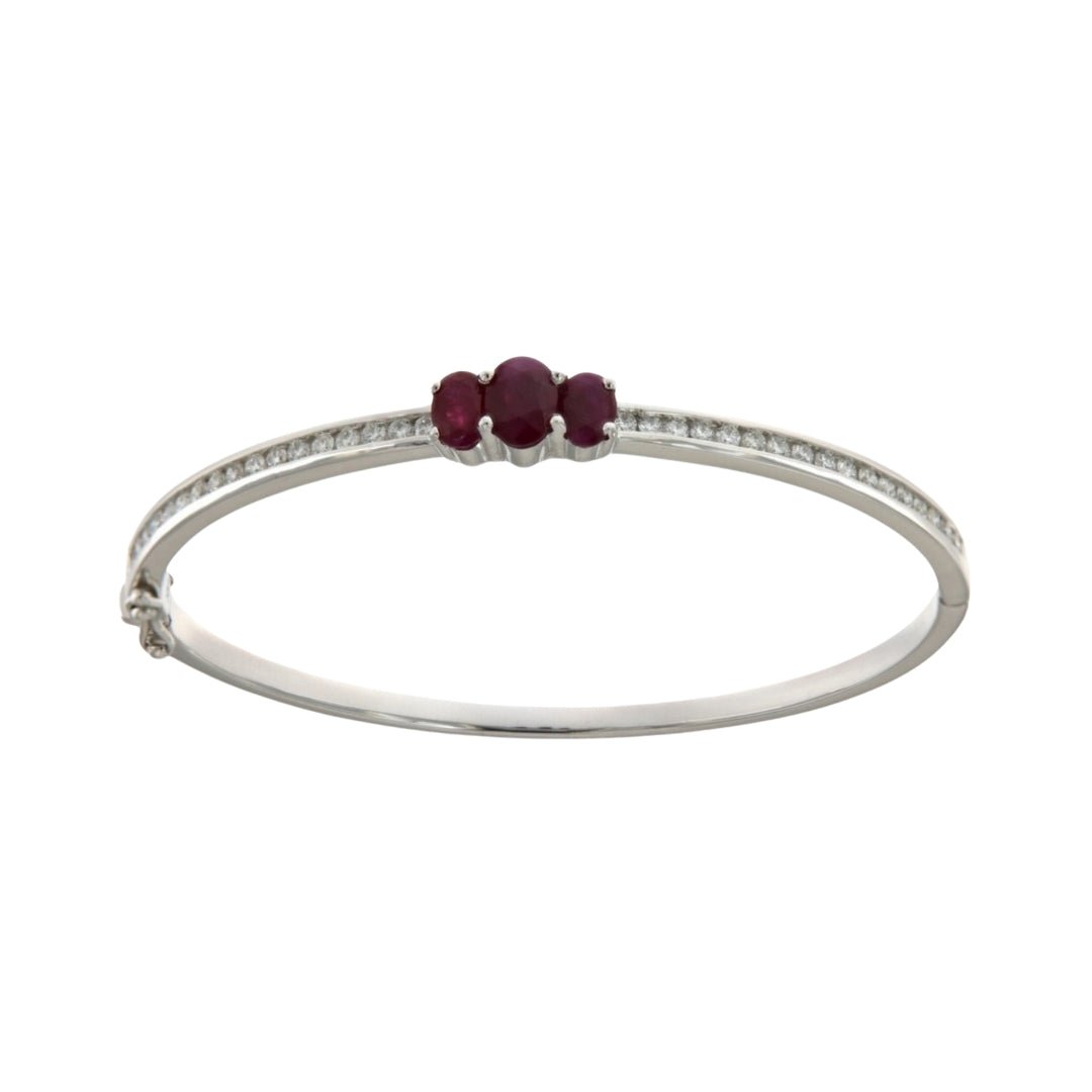 Ruby Bangle (Ruby 0.99 cts. Ruby 1.23 cts. White Diamond 0.87 cts.) Not Net