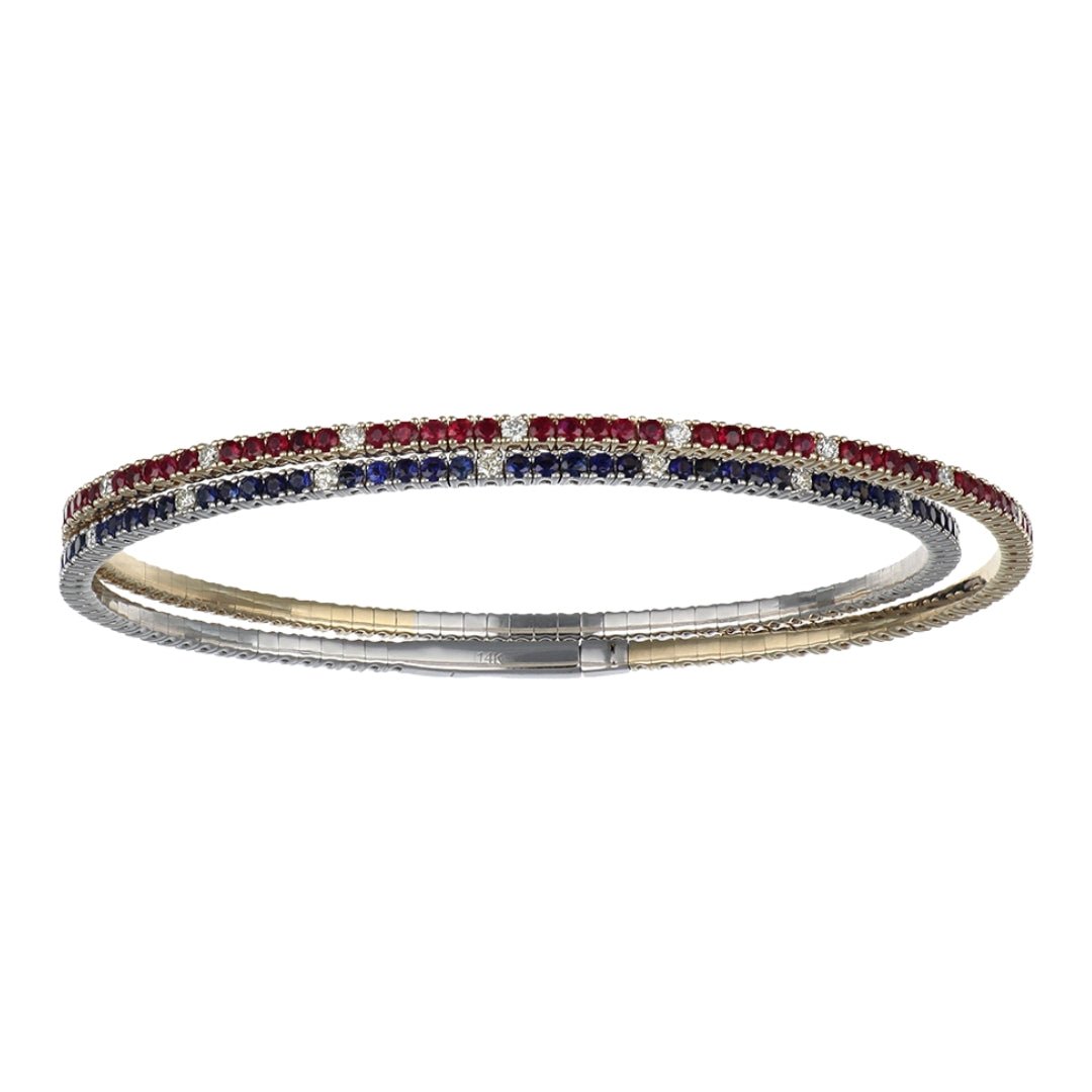 Buy Ruby Bangle (Ruby 2.22 cts. Blue Sapphire 1.01 cts. White Diamond 0.71 cts.) at Kay's Fine Jewelry