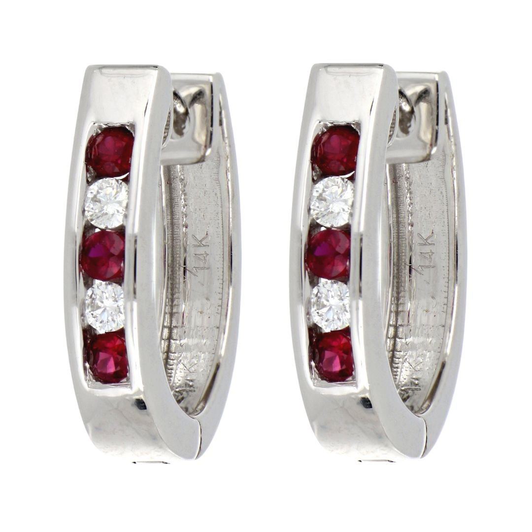 Ruby Earrings (Ruby 0.32 cts. White Diamond 0.2 cts.) Not Net