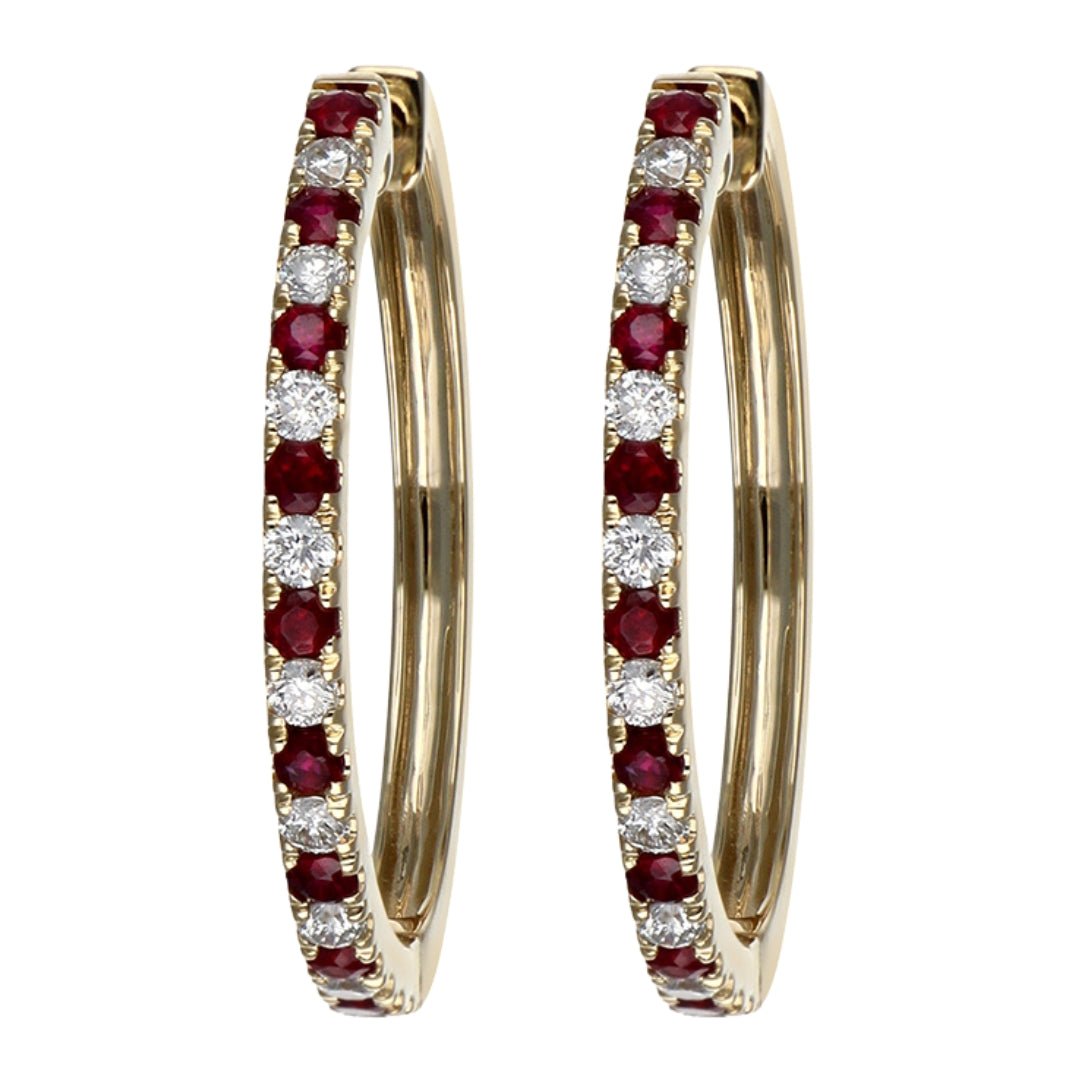 Ruby Earrings (Ruby 0.44 cts. White Diamond 0.32 cts.) Not Net