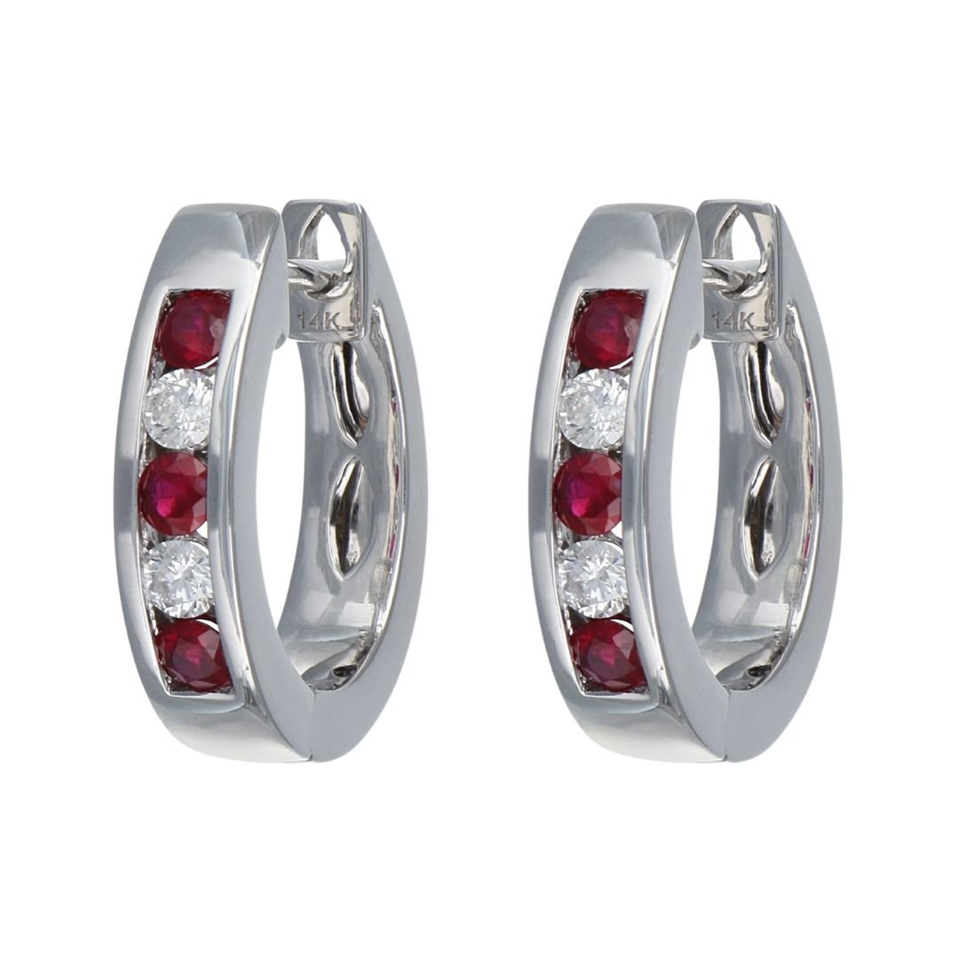 Buy Ruby Earrings (Ruby 0.45 cts. White Diamond 0.23 cts) at Kay's Fine Jewelry