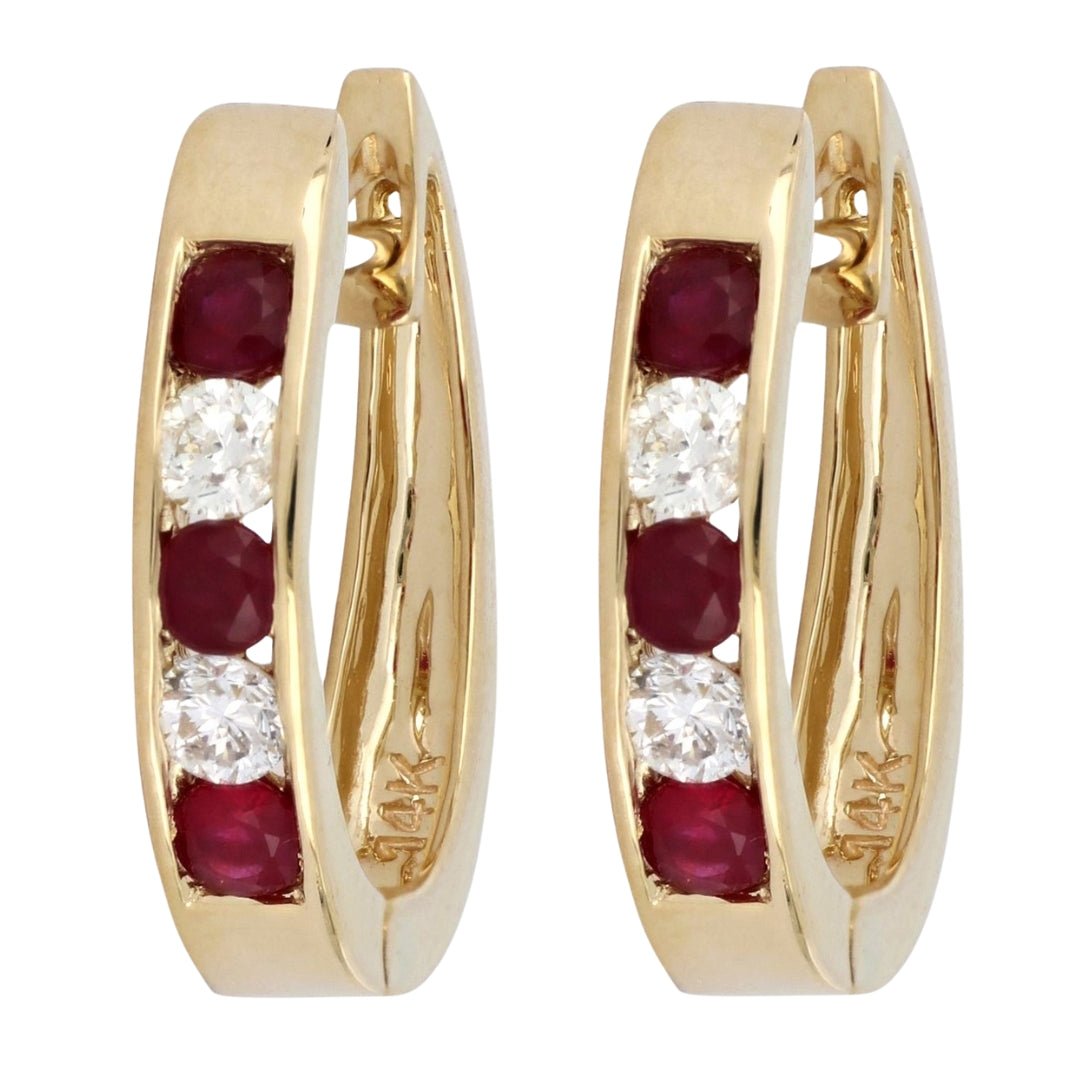 Buy Ruby Earrings (Ruby 0.47 cts. White Diamond 0.24 cts.) at Kay's Fine Jewelry