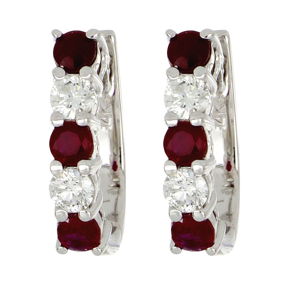 Ruby Earrings (Ruby 0.83 cts. White Diamond 0.48 cts.) Not Net