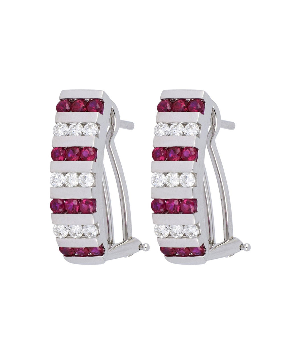 Ruby Earrings (Ruby 0.91 cts. White Diamond 0.47 cts.) Not Net