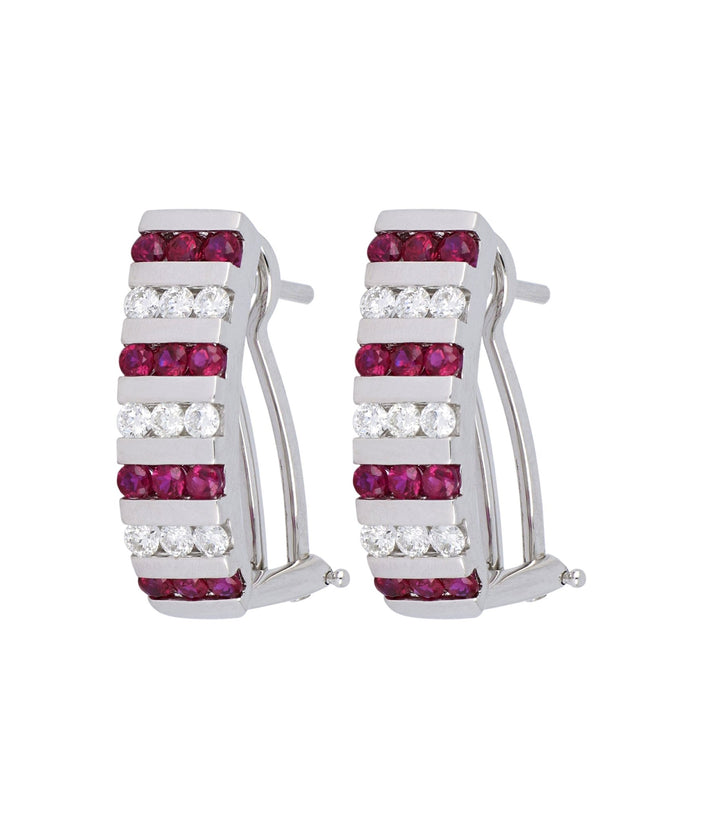Ruby Earrings (Ruby 0.91 cts. White Diamond 0.47 cts.) Not Net
